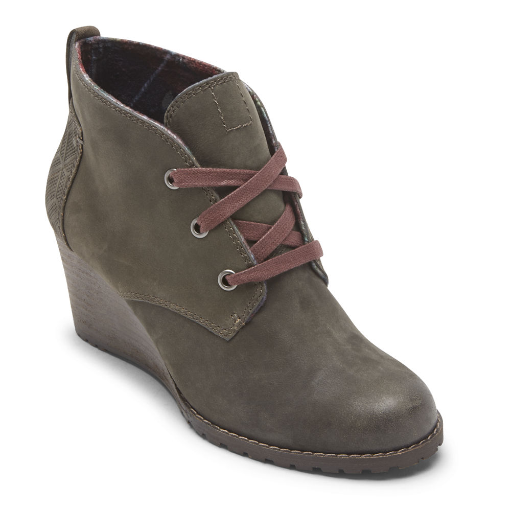 Botas Rockport Mujer Mexico - Cobb Hill Lucinda Chukka Verde Oliva - CAPVO6183